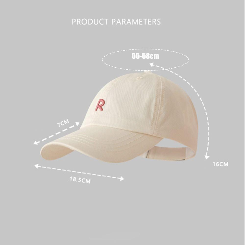 Letter Embroidery Letter R Baseball Hat Baseball Caps Half-Empty Top Cotton Sun Hat Dad Caps Adjustable Hip Hop Hats Unisex