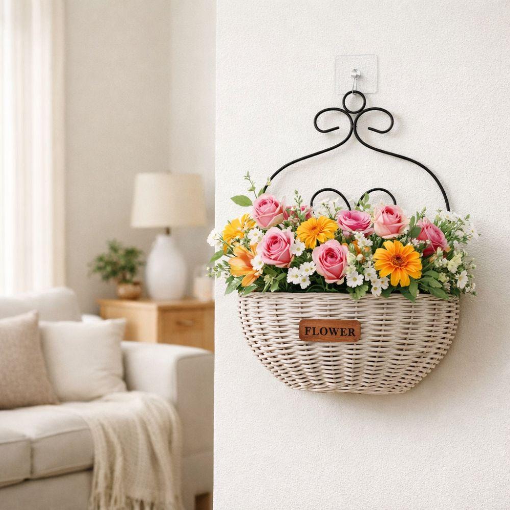 Wear-resistant Hanging Flower Basket Wall Mounted Decorative Plant Basket Wall Planter  Home Decor