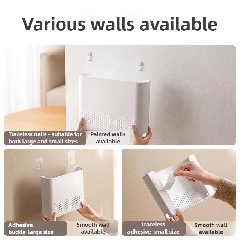 Router Storage Box Storage Racks Punch Free Wall Mounted Living Room Organizer WiFi Hider Wall Hanging Rack Headboard Shelf