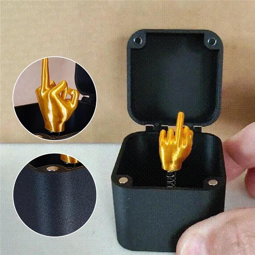 Middle Surprise Finger Gift Box Prank for Desktop Decor Kids Toy Novelty Funny Prank Gadget