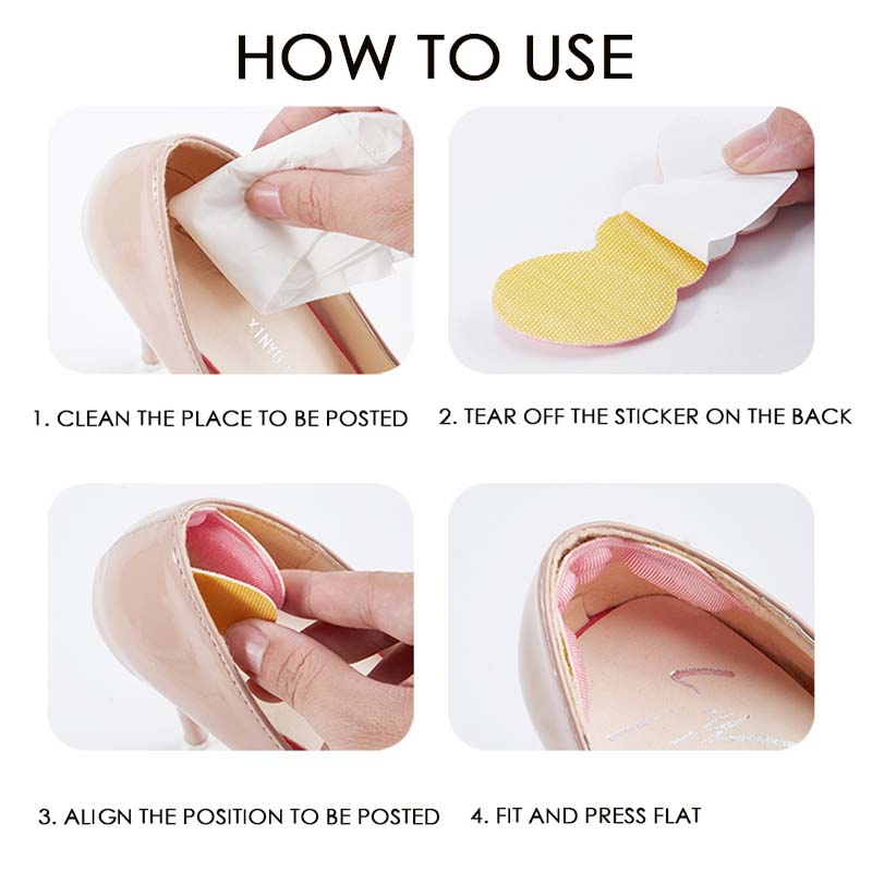 Heel Pads for Shoes Too Big, 180° Heel Grips to Prevent Slipping & Blisters, Self-Adhesive Liner Inserts,  1 Pair