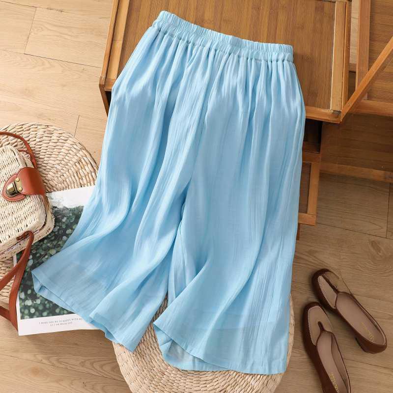 

Женские брюки широкие от бедра винтажной стирки XL синий