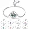 Stainless Steel Tree of Life Aromatherapy Bracelet - Adjustable, Openable Magnetic Design for Essential Oils