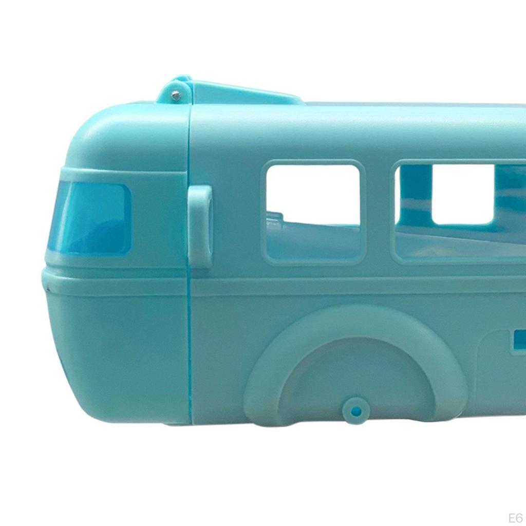 Bus Shape Water Bottle with Straw and Strap Adjustable Shoulder 500ml Capacity for Girls Boys