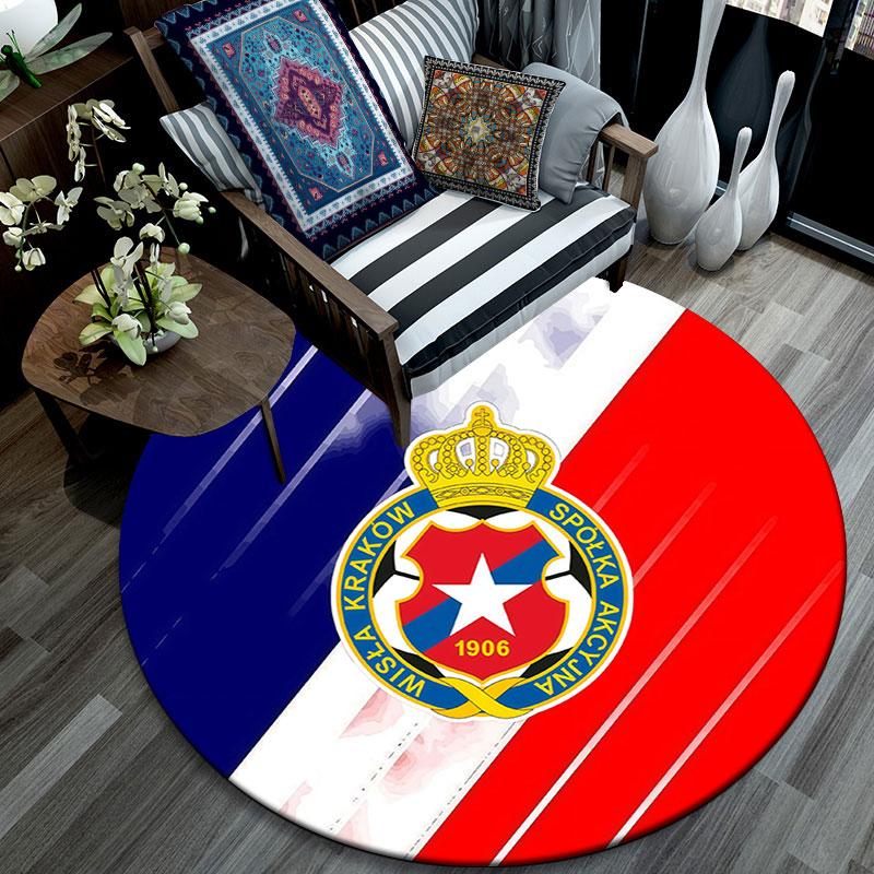 Red Star Belgrade,Round Area Rug,Carpet Rug for Living Room Bedroom Sofa Playroom Decor,Non-slip Floor Mat