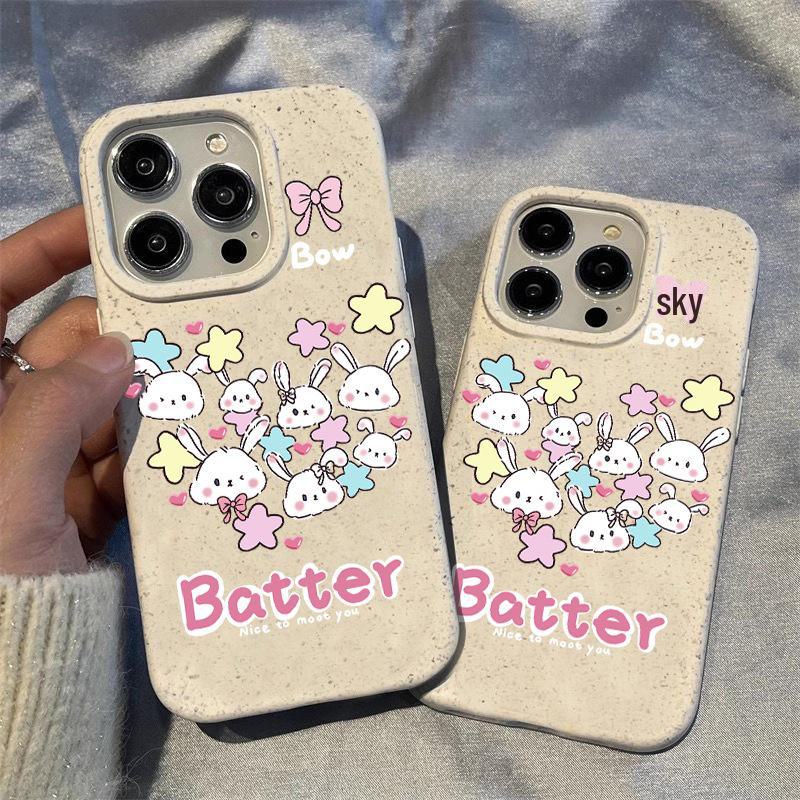 

Bowknot White Rabbit iPhone 16 Pro/16 Plus/15 Pro Cartoon Case iPhone X/XS