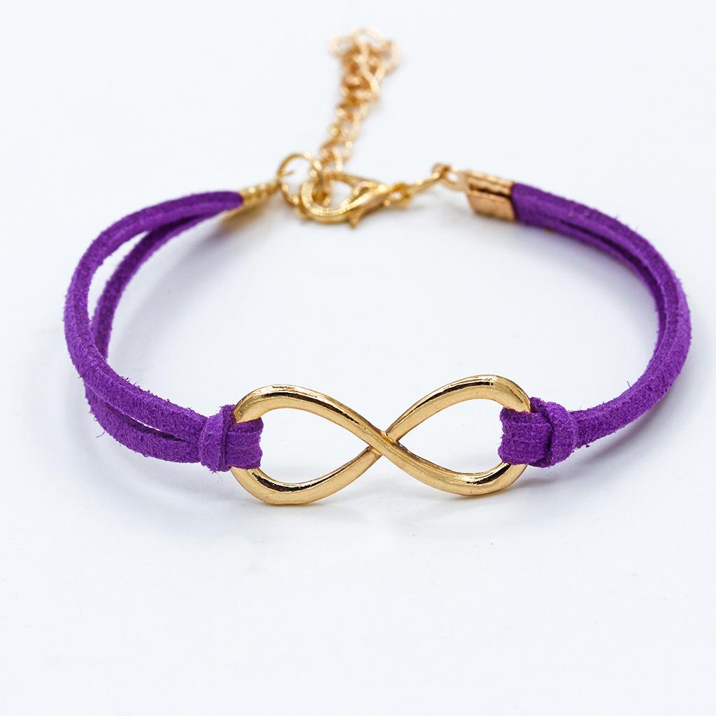 Fashion Symbol 8 Word Leather Rope Bracelet Personality Universal Bracelet Jewelry CLE