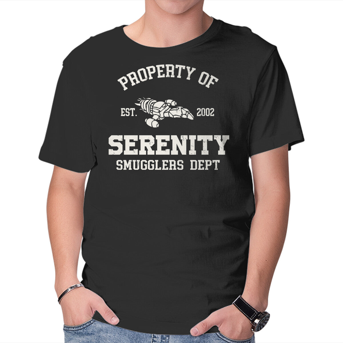 Unisex Crew Neck T-Shirt Property Of Serenity Graphic Short Sleeve Casual Tee XXXXL
