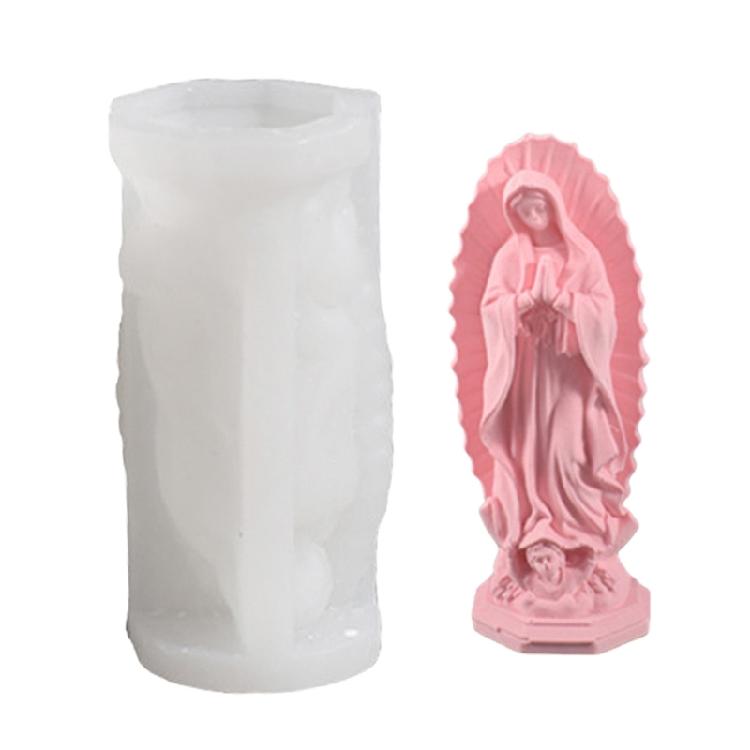 Detailed Silicone Mold for Making Virgin Mother and Child Statues Great for Candle Making and Craft Projects
