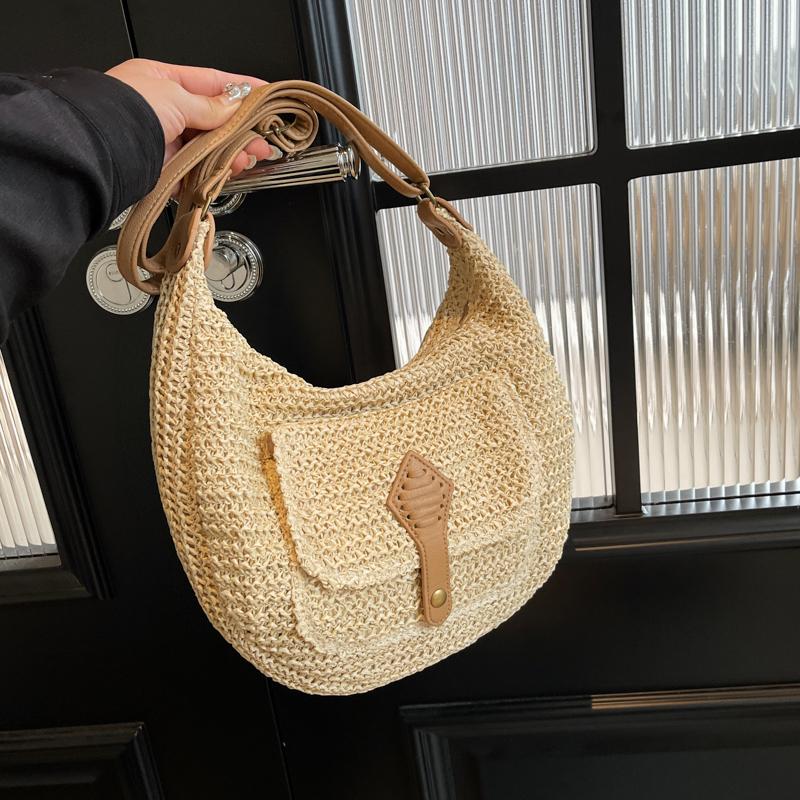Casual Straw Crossbody Bags Simple High Quality Versatile Fashion Grace Shoulder Bags for Women 2024 Commute Vacation Hot Sale