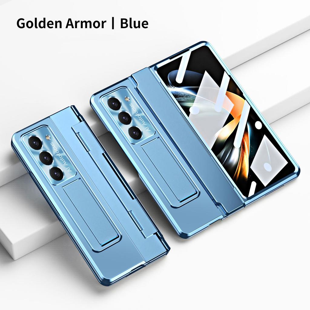 RENGZ Mit Stifthalterung Z Fold7 Fold6 Hülle Für Samsung Galaxy Z Fold 7 6 5 4 Mit Glas-Displayschutzfolie Scharnierschutzhülle