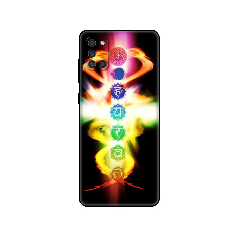 Black Tpu Case For Samsung Galaxy A50 50S A30S A10 A01 A11 A21S A31 A41 A51 A71 M21 M30S S10 LITE Mandala Chakra Insist Yoga