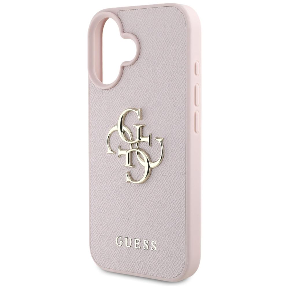 Etui Guess Grained Big 4G Logo Small     Classic Logo Do Iphone 16 Różowy