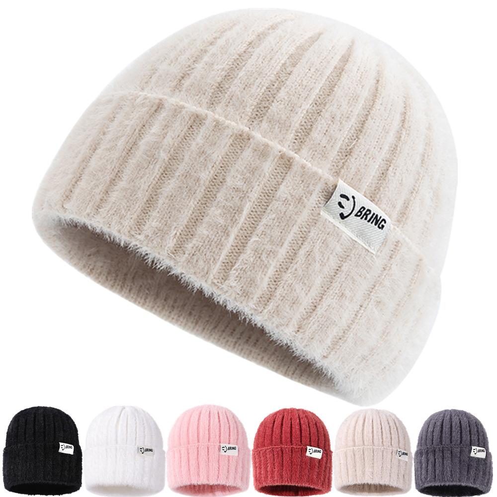 Neuer Stil Kpop Stil Hut Kunstpelz Mütze Süße Winter für Frauen Warm halten Dandy Hüte für Mädchen Outdoor Streetwear Strickmütze