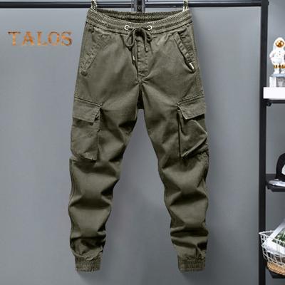 Women Cargo Pants with Multi Pockets Elastic Waist Ankle-banded Plus Size Loose Solid Color Outdoor Trousers for Camping Hiking Travel