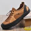 Fashion Summer New Elastic Band Outdoor Mesh Shoes Genuine Leather Men Casual Shoes Outdoor Mens Sneakers Male Comfortable Walking Shoes