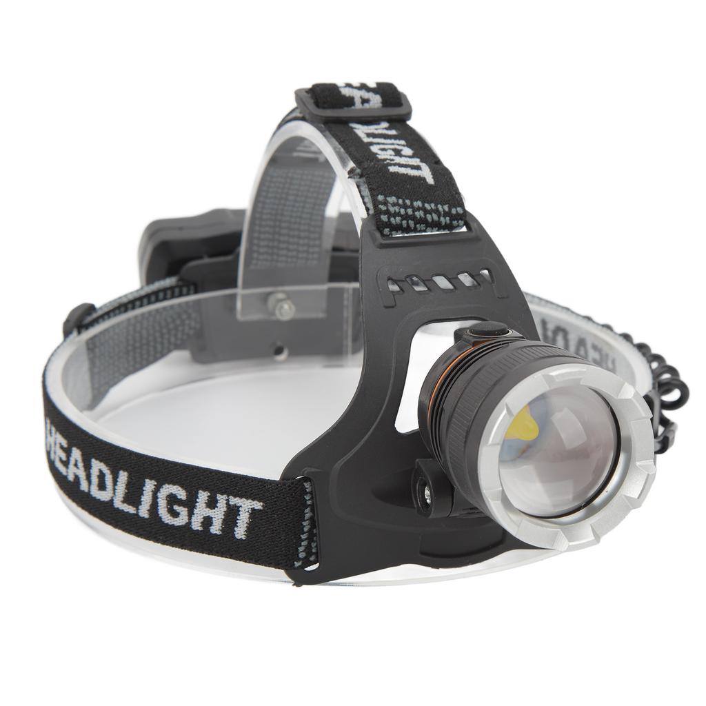 Rechargeable Headlamp High Brightness Adjustable Zoom Lightweight Waterproof Head Flashlight for Outdoor Night Fishing