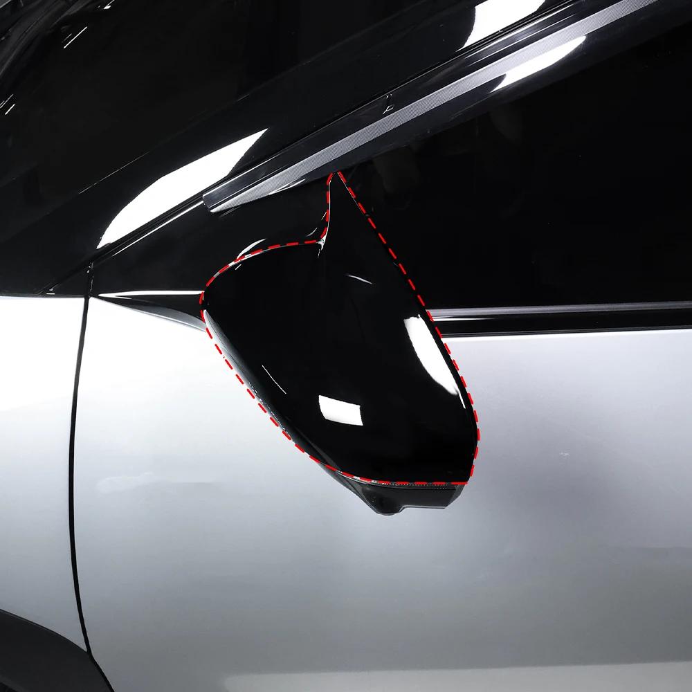 For Kia EV4 2026 2026 2pcs Bright Black Bull Horn Car Rear View Mirror Cover Trim  Exterior Accessories