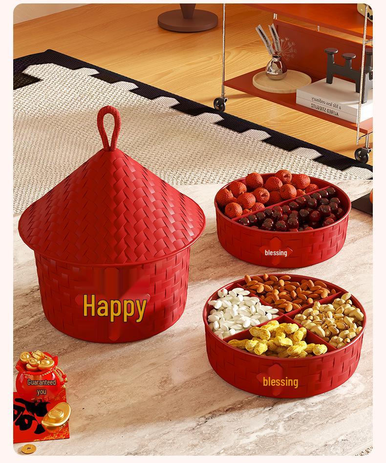Granary Fruit & Nut Storage Bowl - Melon Seed, Candy, Snack Tray for Living Room