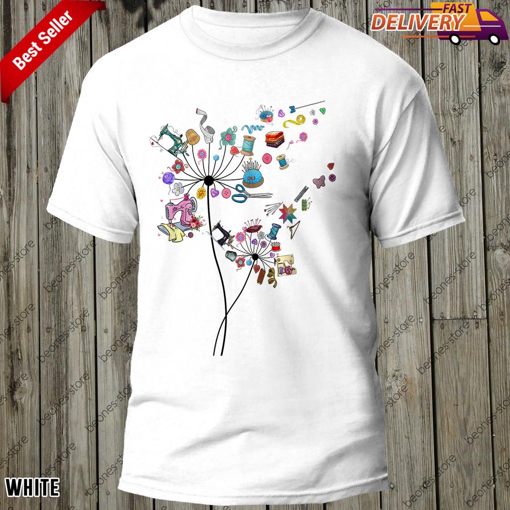 Sewing Dandelion Flower T-shirt, Perfect for Quilters and Sewing Hobby Lovers