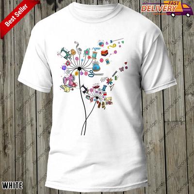 Näh-Löwenzahnblumen-T-Shirt, Perfekt für Quilter und Näh-Hobby-Liebhaber