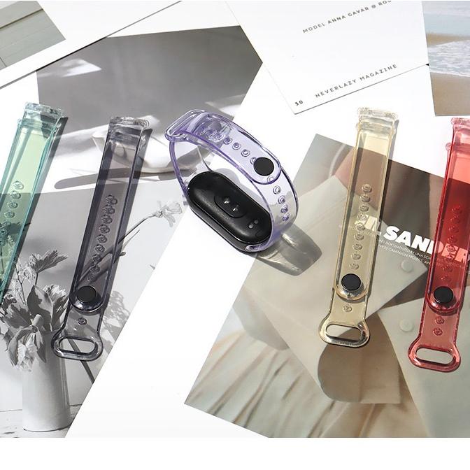 TPE+TPU Strap For Xiaomi Mi Band 8 Transparent Color Change Exposed To Sunlight for Xiaomi Miband 8 Replacement Bracelet