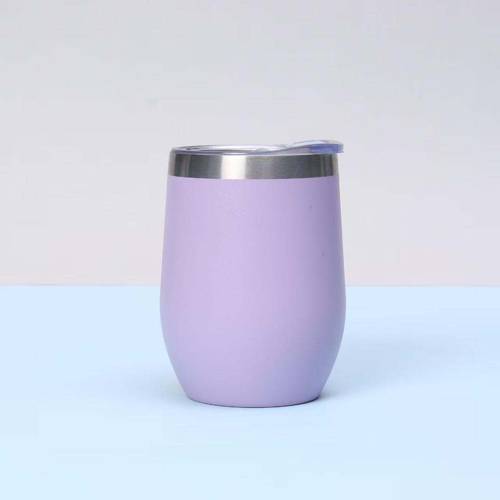 12oz U-Shaped Eggshell Stainless Steel Thermos Cup, Double-Layer Vacuum Insulated