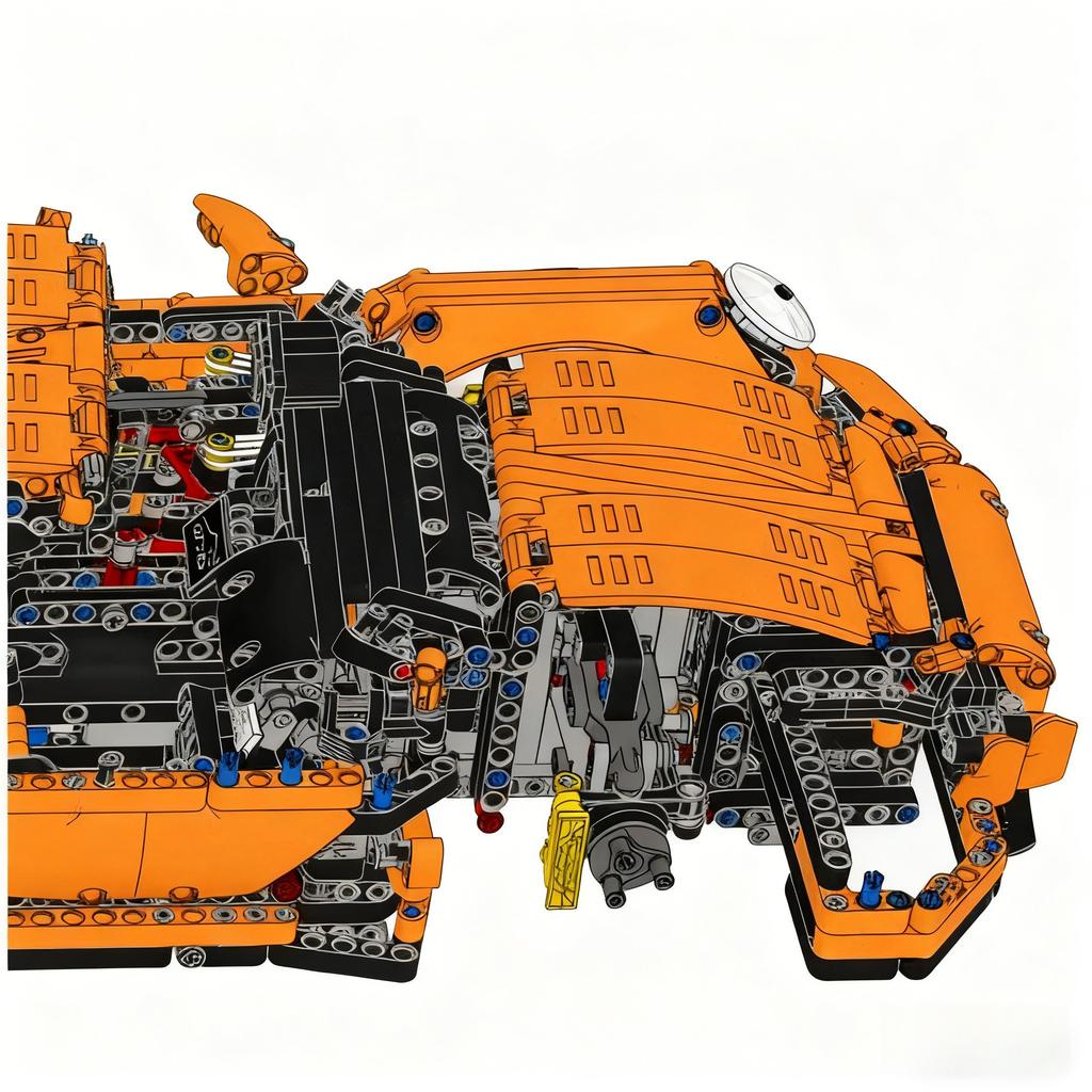 Orange Supercar 1:8 42056 Building Blocks 2704pcs Compatible with Legoed Christmas Gift for Adults Kids