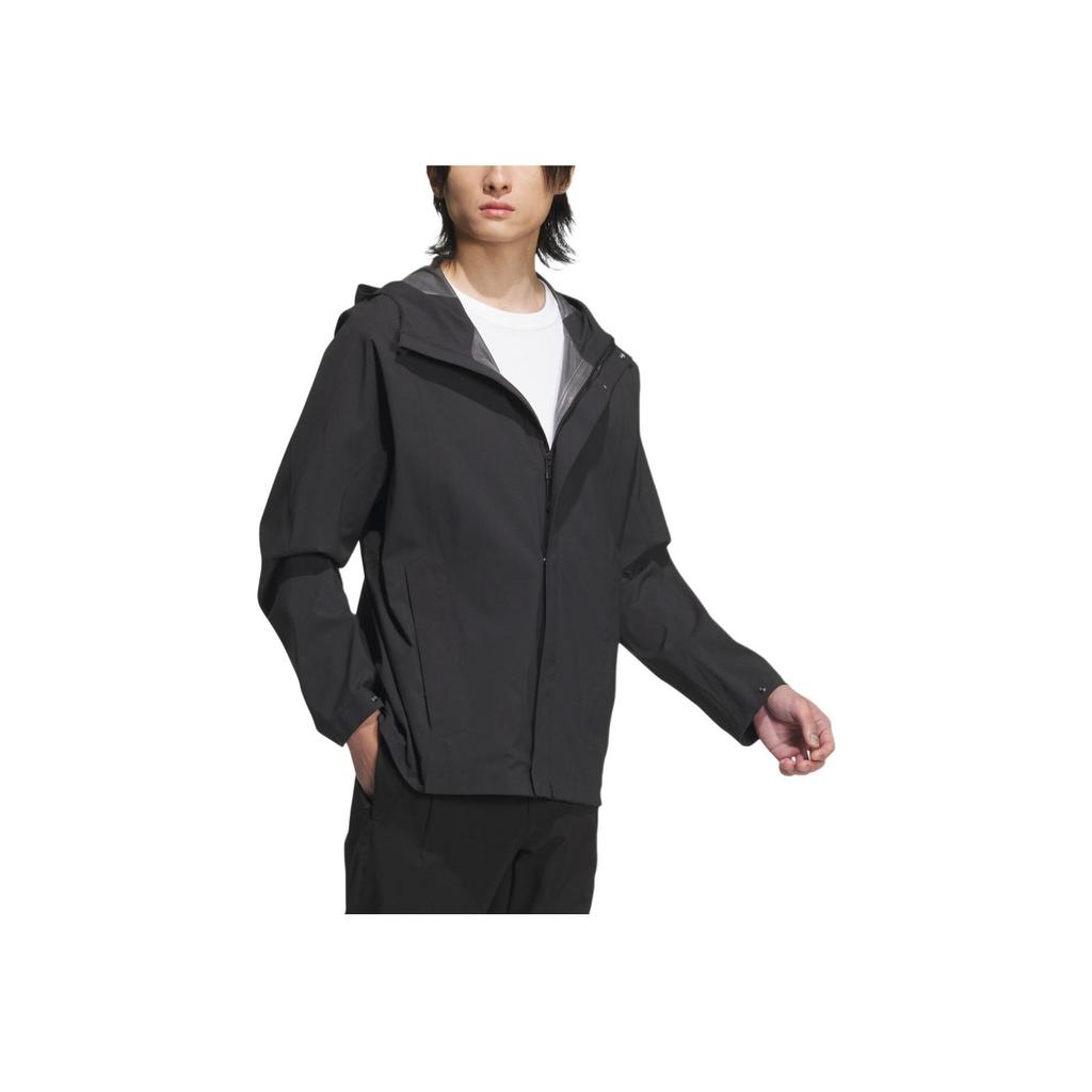 Adidas Martial Series Hooded Zip-Up Long Sleeve Waterproof Windproof Breathable Jacket Men Jackets Black JI8696