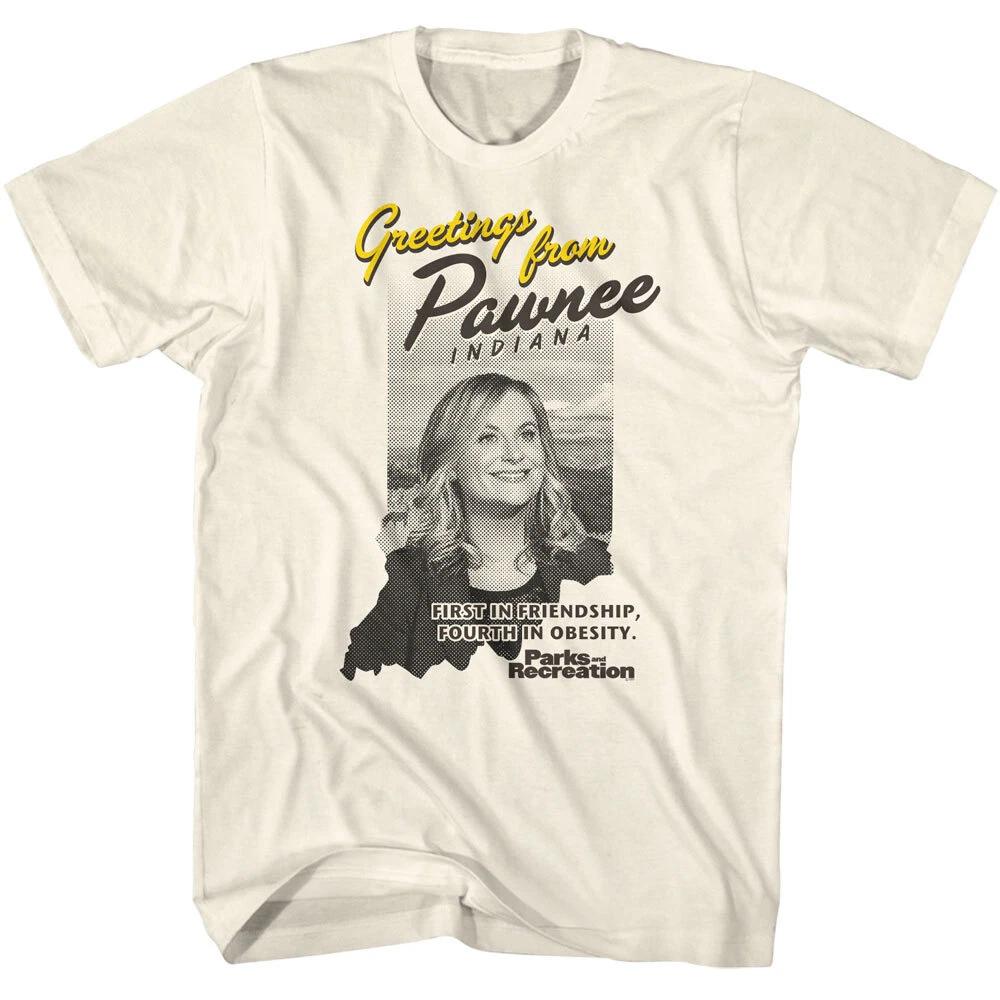 Parks and Recreation Greeting From Pawnee Indiana 4th In Obesity Men s T Shirt S
