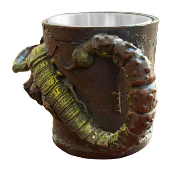 Gotische Skorpion Tasse 3D Skorpion Kaffeetasse mit Henkel Harz Teetasse Geschenke für Männer Frauen Heim Büro Dekoration