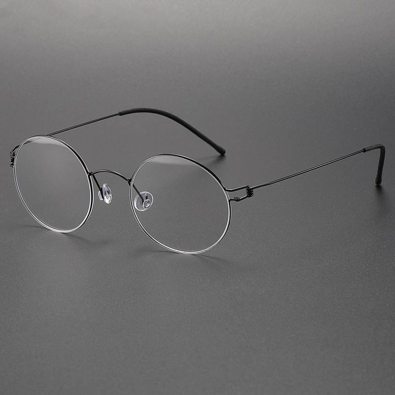 2025 Dänemark Reines Titan Kleiner Runder Brillenrahmen Herren Damen Schraubenlos Ultraleicht Brillen Mode Einfache Optische Brillen