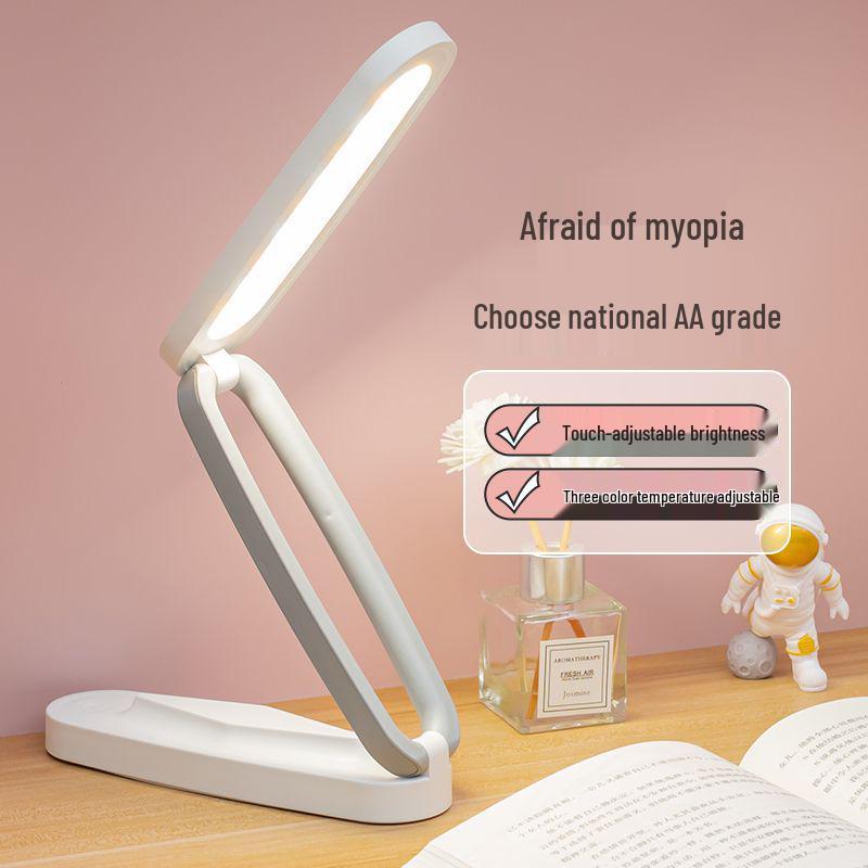 USB Rechargeable Folding LED Desk Lamp - Eye Protection Study & Reading Light for Students