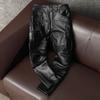 Soft Genuine Leather Motorcycle Riding Pants with Armor Pads for Men Women Winter Fall