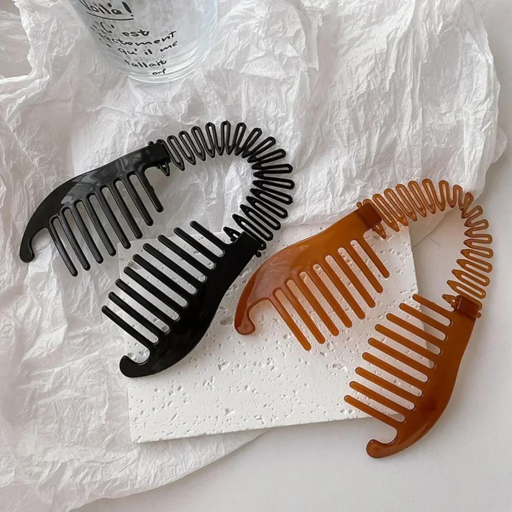 Hair Claw For Women Elastics Comb Banana Barrettes Clip Riser Claw Hair Accessories Fashion Plastic Flexible Styling Tools