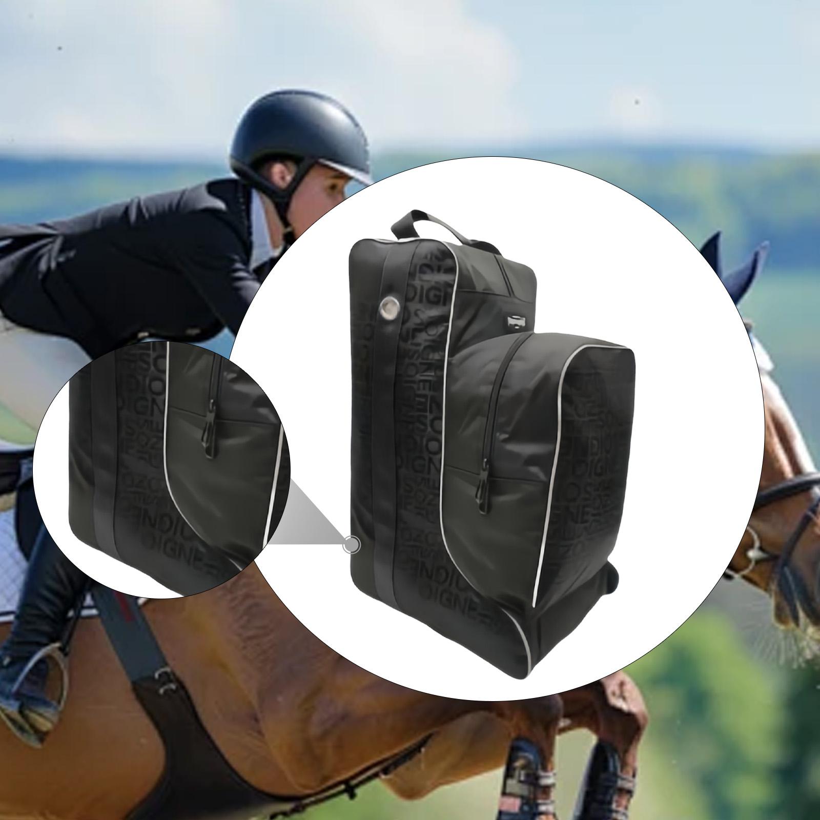 

Сумка для сапог для верховой езды Аксессуары для экипировки Ткань Оксфорд Портативный Высокий Органайзер для сапог для тренировок по верховой езде и ежедневного хранения чёрный