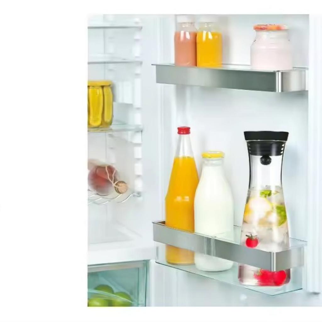 Glass Carafe with Lid Stainless Steel Fruit Skewer, Heat Resistant Water Pitcher for Ice Tea Juice Hot or Cold Water 1.2/1.5L