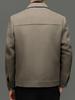 Men's Fashionable Winter Wool Jacket with Detachable Down Liner and Stand Collar