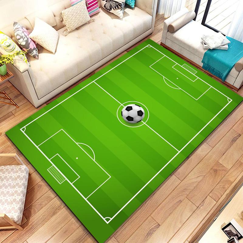 3D Football Field Carpet Sports Theme Mat Large Area Carpet for Home Living Room Cartoon Children Bedroom Sofa Doormat Floor Rug