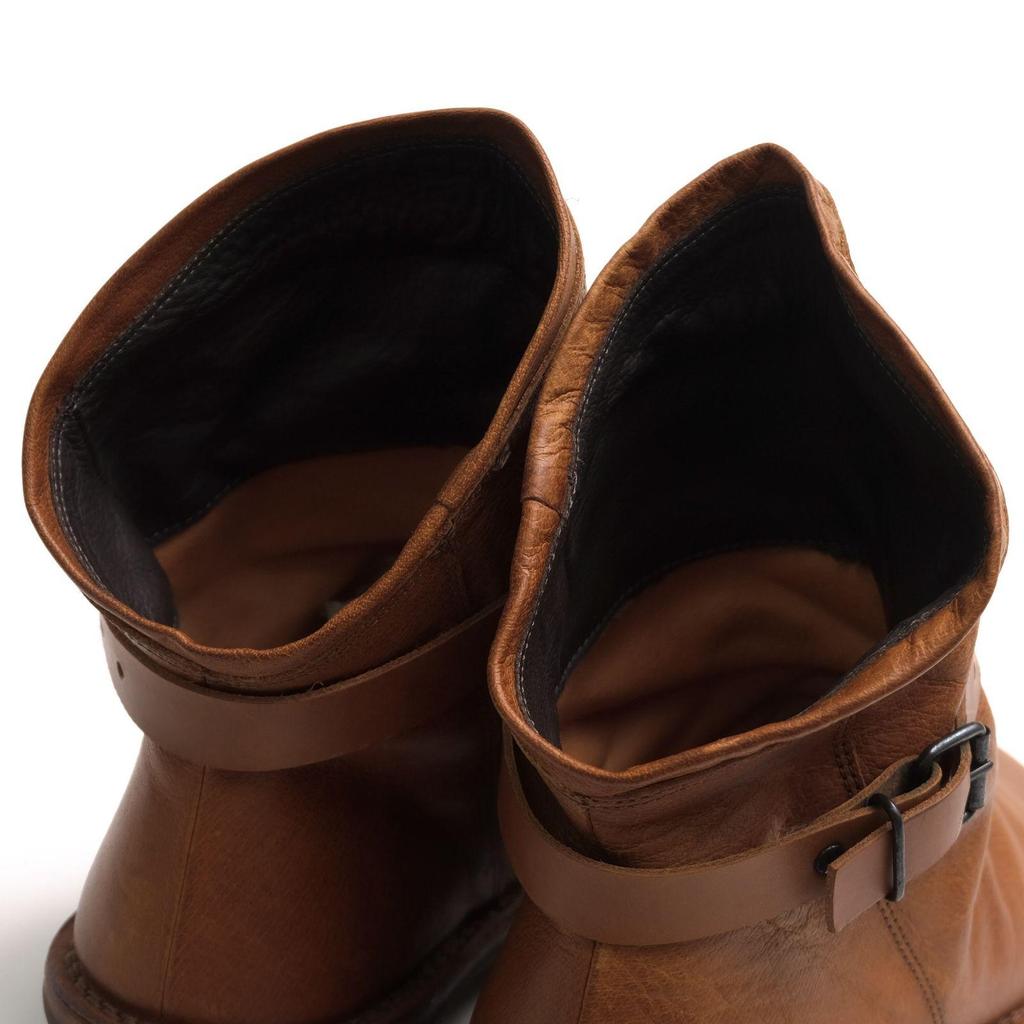 Used Trippen short boots shoes women's women's leather genuine leather brown brown BOMB grained leather shrink leather classic