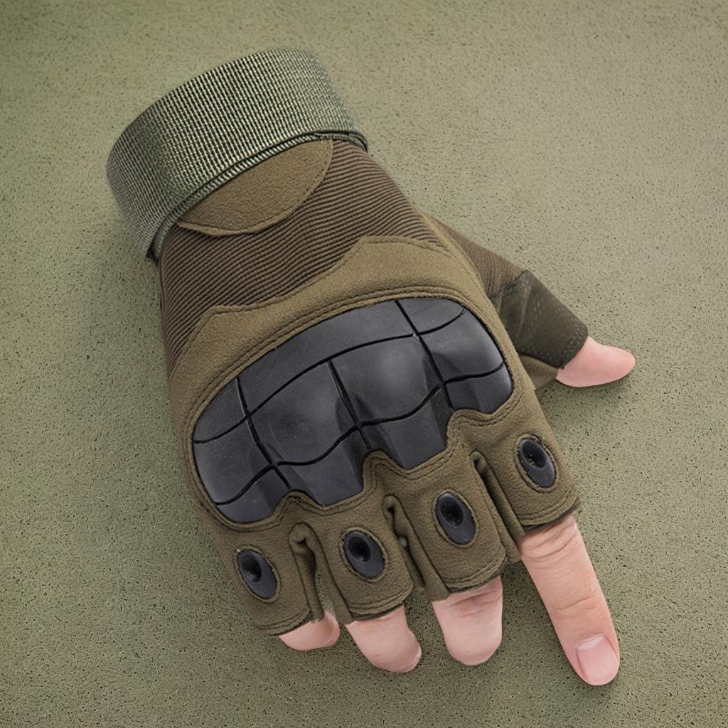Custom Logo Fingerless Palm Padded Anti-Slip Half Finger Gloves for Motorcycle Work Paintball Men