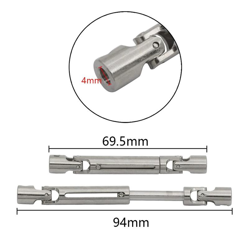 Metal Drive Shaft CVD with 3mm to 4mm Bushing Suitable for MN78 MN82 LC791/12 RC Car Upgrade Parts Accessories