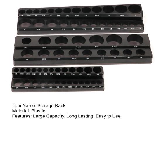 3Pcs Magnetic Socket Organizer Storage Rack Large Capacity Heavy Duty Universal Drive Metric SAE Socket Tray