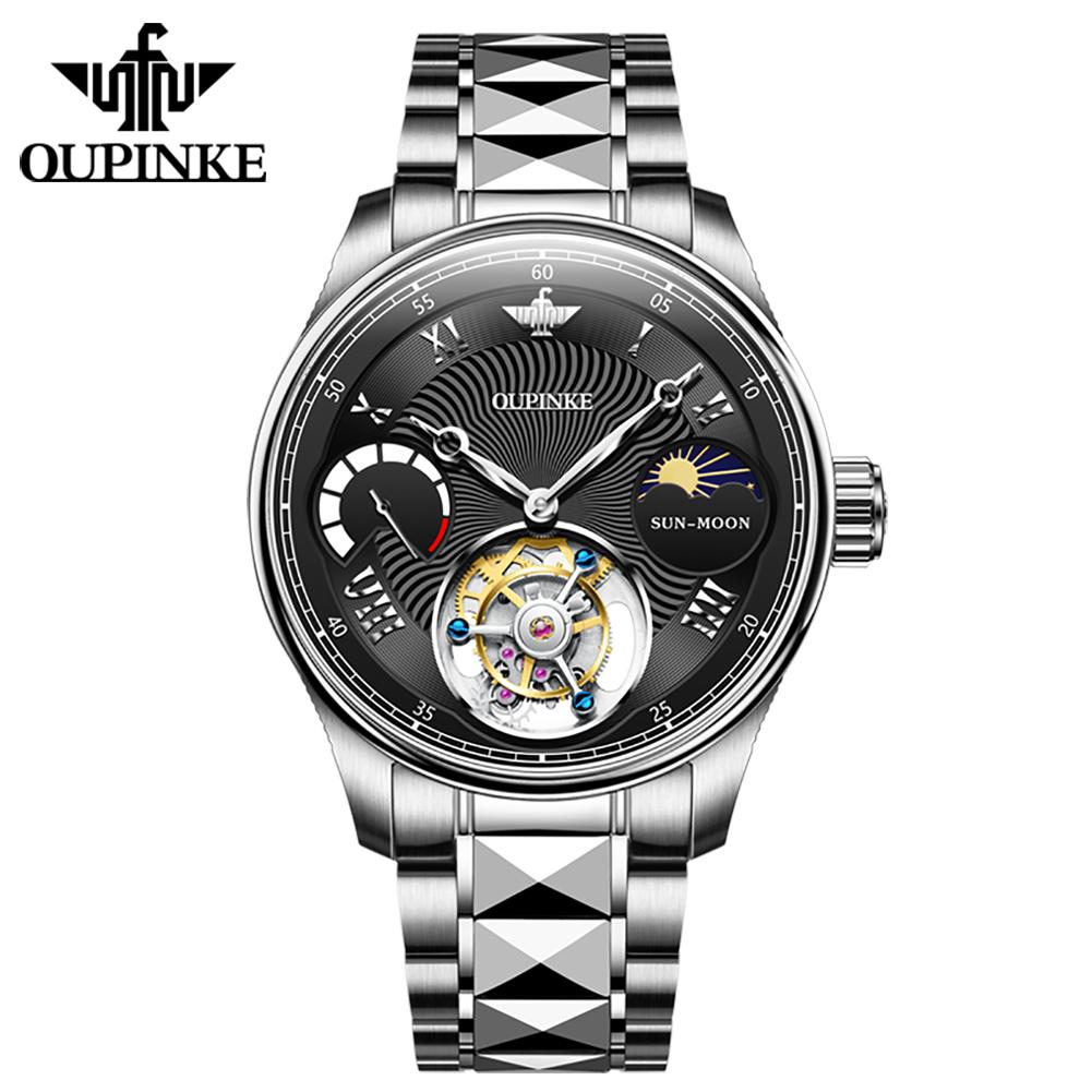 OUPINKE Orologio Uomo Automatico Meccanico - Acciaio Al Tungsteno, Vetro Zaffiro, Quadrante Drago