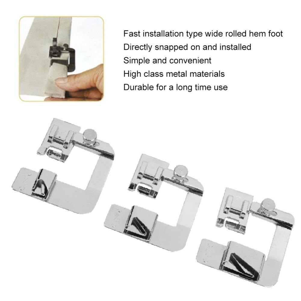 3pcs Professional Bias Tape Binder Foot Multifunctional Hemmer Foot Set  Household