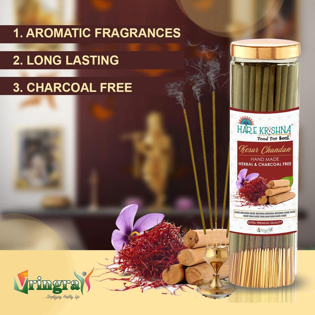 Agarbatti - Kesar Chandan Agarbatti Sticks - Agarbati - Sandelholz Agarbatti für Pooja - Räucherstäbchen 200g
