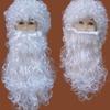 1 Stück Weihnachten Thema Verkleidungszubehör Weißer Weihnachtsmannbart Verstellbar Falscher Lockiger Kostüm-Requisite Feierparty-Zubehör