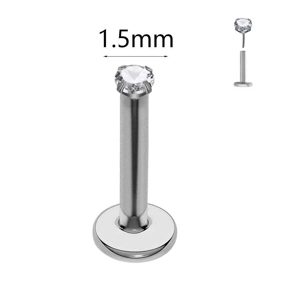 ASTM F136 G23 Titanium The Ball Tragus Earring Threadless Piercing Heart Cubic Zirconia Pin Daith Conch Push In Labret Stud