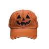 Unisex Pumpkin Face Baseball Cap  Halloween Embroidered Pumpkin Adjustable Horror Hat.