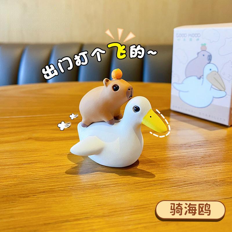 Capybara Working Week Emotion Little Bean Capibala Capybara Cartoon Doll Desktop Decoration Ornament Birthday Gift